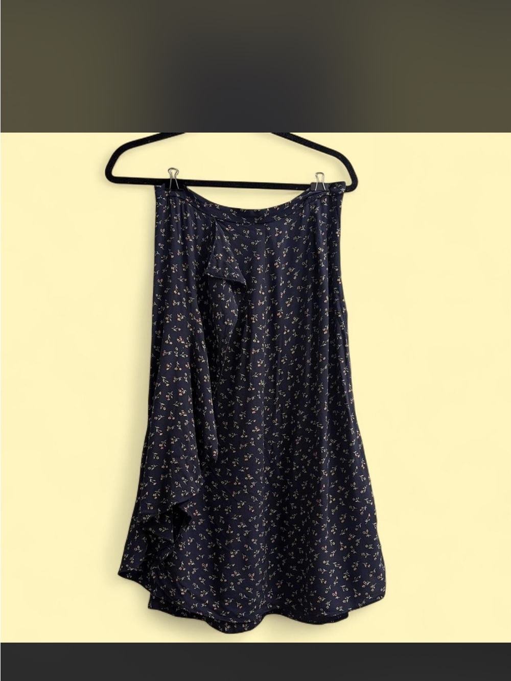 Madewell Navy Floral Midi Skirt